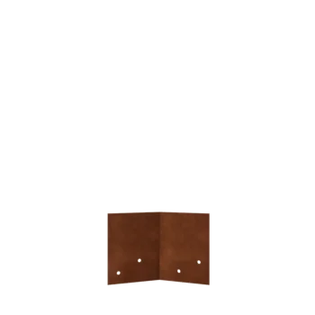 Kortena tērauda savienojuma plāksne - 45° - Apmales augstums 12 / 15 cm