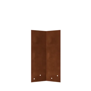 Kortena tērauda savienojuma plāksne - 45° - Apmales augstums 34 / 37,5 cm