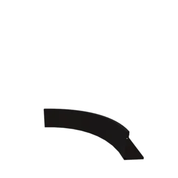 Tērauda atbalsta siena - Iekšējais līkums - 100 x 100 x 30 cm - RAL9005 matēts (melns)