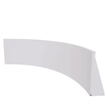 Tērauda atbalsta siena - Iekšējais līkums - 150 x 150 x 60 cm - RAL9010 matēts (balts)