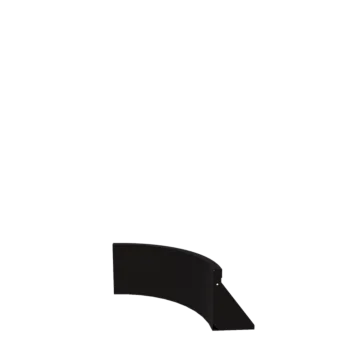 Tērauda atbalsta siena - Iekšējais līkums - 50 x 50 x 30 cm - RAL9005 matēts (melns)