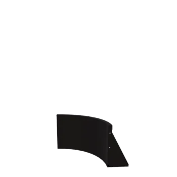 Tērauda atbalsta siena - Iekšējais līkums - 50 x 50 x 40 cm - RAL9005 matēts (melns)