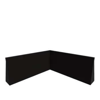 Tērauda atbalsta siena - Iekšējais stūris - 100 x 100 x 50 cm - RAL9005 matēts (melns)