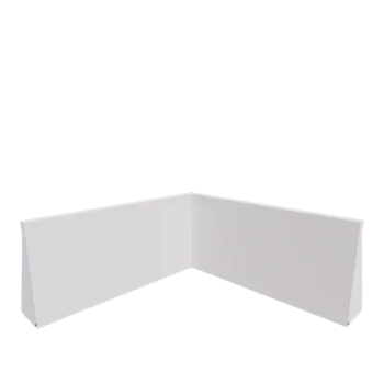 Tērauda atbalsta siena - Iekšējais stūris - 100 x 100 x 50 cm - RAL9010 matēts (balts)
