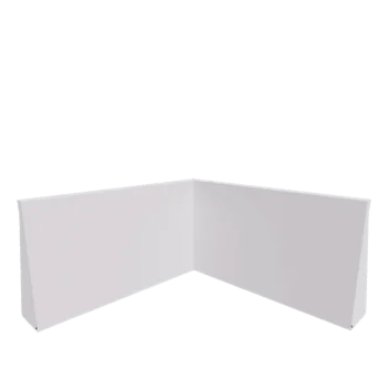 Tērauda atbalsta siena - Iekšējais stūris - 100 x 100 x 60 cm - RAL9010 matēts (balts)