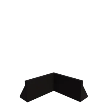 Tērauda atbalsta siena - Iekšējais stūris - 50 x 50 x 30 cm - RAL9005 matēts (melns)