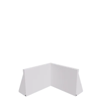 Tērauda atbalsta siena - Iekšējais stūris - 50 x 50 x 40 cm - RAL9010 matēts (balts)