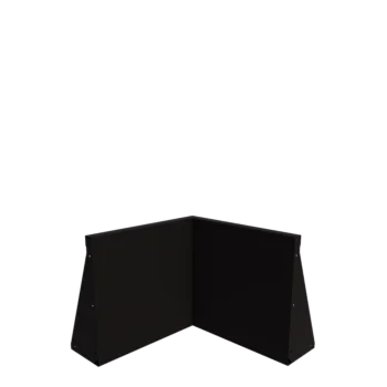Tērauda atbalsta siena - Iekšējais stūris - 50 x 50 x 50 cm - RAL9005 matēts (melns)
