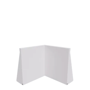 Tērauda atbalsta siena - Iekšējais stūris - 50 x 50 x 60 cm - RAL9010 matēts (balts)