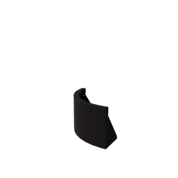 Tērauda atbalsta siena - Ārmalas pagrieziens - 50 x 50 x 30 cm - RAL9005 matēts (melns)