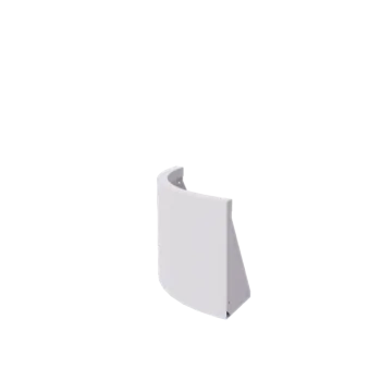 Tērauda atbalsta siena - Ārmalas pagrieziens - 50 x 50 x 40 cm - RAL9010 matēts (balts)