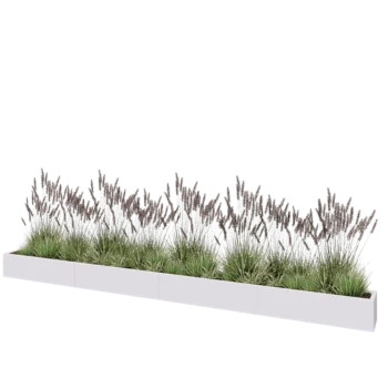 Tērauda puķu kaste XXL - Taisnstūris - 480 x 30 x 30 cm - RAL9010 matēts (balts) - Ar pamatplati