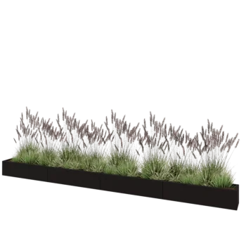 Tērauda puķu kaste XXL - Taisnstūris - 480 x 30 x 30 cm - RAL9005 matēts (melns) - Bez pamatplates