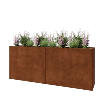 Kortena tērauda puķu kaste XXL - Taisnstūris - 200 x 40 x 80 cm - Bez pamatplates