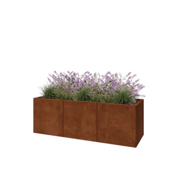 Kortena tērauda puķu kaste XXL - Taisnstūris - 150 x 50 x 50 cm - Ar pamatplati