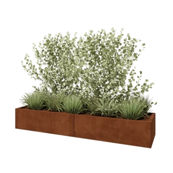 Kortena tērauda puķu kaste XXL - Taisnstūris - 200 x 50 x 30 cm - Bez pamatplates