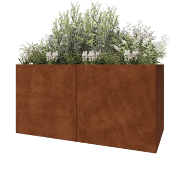 Kortena tērauda puķu kaste XXL - Taisnstūris - 200 x 100 x 100 cm - Bez pamatplates