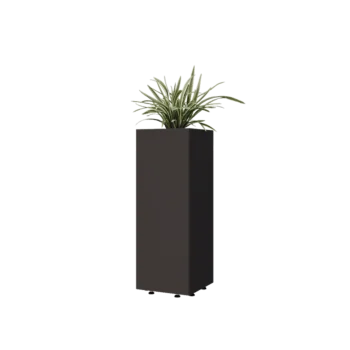 Tērauda puķu kaste - Kvadrāts - 30 x 30 x 80 cm - Cita RAL krāsa - Ar pamatplati - Ar kājām