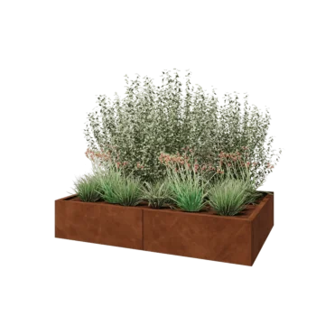 Kortena tērauda puķu kaste XXL - Taisnstūris - 160 x 100 x 30 cm - Bez pamatplates