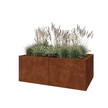 Kortena tērauda puķu kaste XXL - Taisnstūris - 160 x 100 x 60 cm - Bez pamatplates
