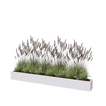 Tērauda puķu kaste XXL - Taisnstūris - 320 x 30 x 30 cm - RAL9010 matēts (balts) - Bez pamatplates