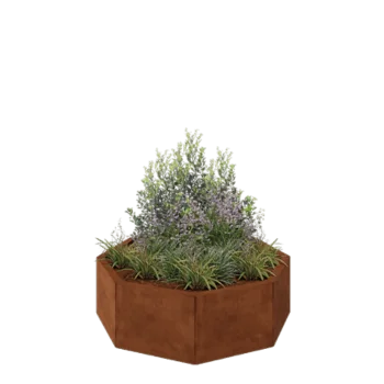 Kortena tērauda puķu kaste - Astoņstūris - 96,6 x 96,6 x 30 cm - Bez pamatplates
