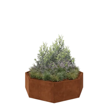 Kortena tērauda puķu kaste - Astoņstūris - 144,9 x 144,9 x 40 cm - Bez pamatplates