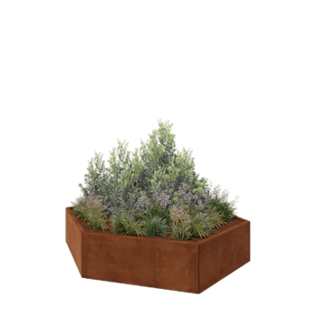 Kortena tērauda puķu kaste - Sešstūris - 199,3 x 173,2 x 40 cm - Bez pamatplates