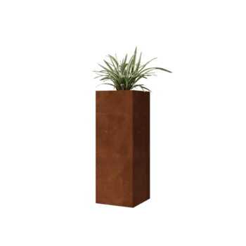 Kortena tērauda puķu kaste - Kvadrāts - 30 x 30 x 80 cm - Bez pamatplates