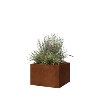 Kortena tērauda puķu kaste - Kvadrāts - 60 x 60 x 40 cm - Bez pamatplates