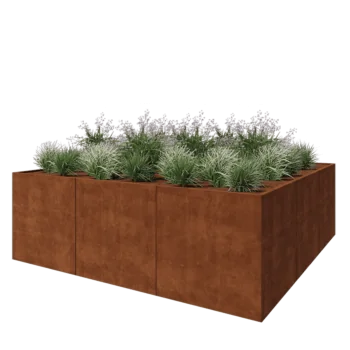 Kortena tērauda puķu kaste XXL - Kvadrāts - 300 x 300 x 100 cm - Bez pamatplates