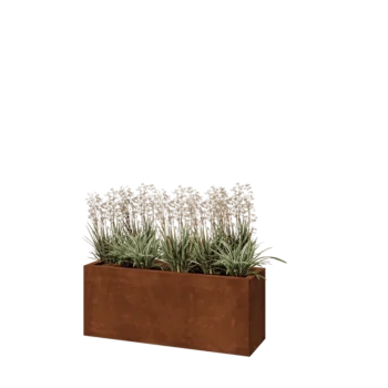 Kortena tērauda puķu kaste - Taisnstūris - 100 x 30 x 40 cm - Bez pamatplates