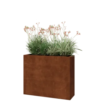Kortena tērauda puķu kaste - Taisnstūris - 100 x 30 x 80 cm - Bez pamatplates