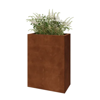 Kortena tērauda puķu kaste - Taisnstūris - 60 x 30 x 80 cm - Ar pamatplati