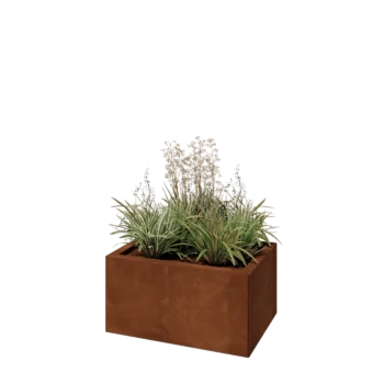Kortena tērauda puķu kaste - Taisnstūris - 60 x 40 x 30 cm - Bez pamatplates