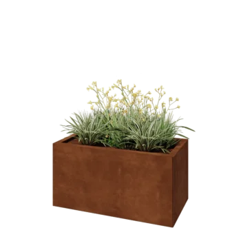 Kortena tērauda puķu kaste - Taisnstūris - 80 x 40 x 40 cm - Bez pamatplates