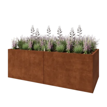 Kortena tērauda puķu kaste XXL - Taisnstūris - 240 x 100 x 80 cm - Bez pamatplates