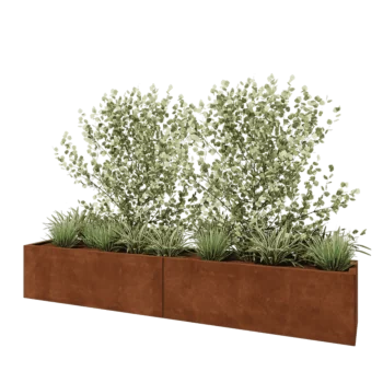 Kortena tērauda puķu kaste XXL - Taisnstūris - 240 x 40 x 40 cm - Bez pamatplates