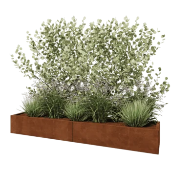 Kortena tērauda puķu kaste XXL - Taisnstūris - 240 x 50 x 30 cm - Bez pamatplates