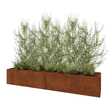 Kortena tērauda puķu kaste XXL - Taisnstūris - 240 x 50 x 40 cm - Bez pamatplates