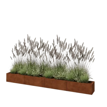 Kortena tērauda puķu kaste XXL - Taisnstūris - 320 x 30 x 30 cm - Bez pamatplates