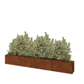 Kortena tērauda puķu kaste XXL - Taisnstūris - 320 x 30 x 40 cm - Bez pamatplates