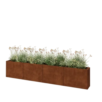Kortena tērauda puķu kaste XXL - Taisnstūris - 320 x 30 x 60 cm - Ar pamatplati