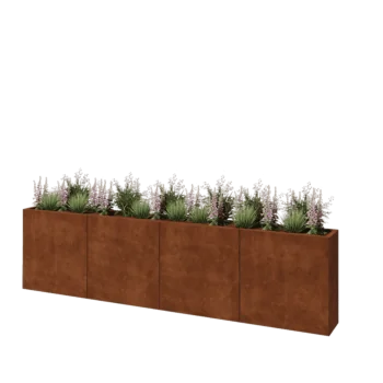 Kortena tērauda puķu kaste XXL - Taisnstūris - 320 x 30 x 80 cm - Bez pamatplates