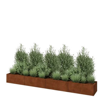 Kortena tērauda puķu kaste XXL - Taisnstūris - 320 x 40 x 30 cm - Bez pamatplates