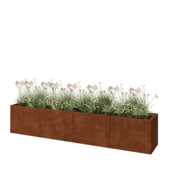 Kortena tērauda puķu kaste XXL - Taisnstūris - 320 x 50 x 60 cm - Bez pamatplates
