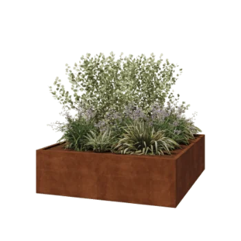 Kortena tērauda puķu kaste - Kvadrāts - 200 x 200 x 60 cm - Metināts - Bez pamatplates