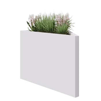 Tērauda puķu kaste - Trīsstūris Nevienāds - 83,9 x 46,4 x 60 cm - RAL9010 matēts (balts) - Bez pamatplates