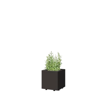 Tērauda puķu kaste - Kvadrāts - 30 x 30 x 30 cm - Cita RAL krāsa - Ar pamatplati - Ar kājām