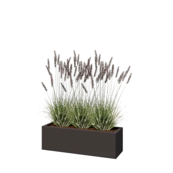 Tērauda puķu kaste - Taisnstūris - 100 x 30 x 30 cm - Cita RAL krāsa - Ar pamatplati